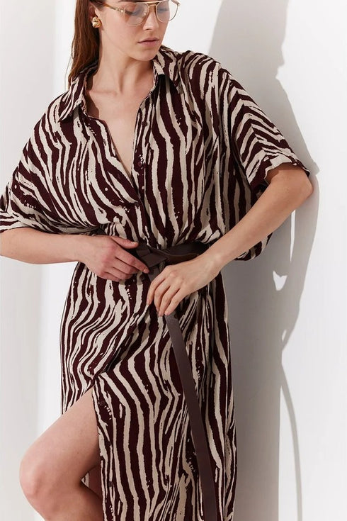 Gottex Beach Life Solena Printed Crêpe Oversized Shirt Dress