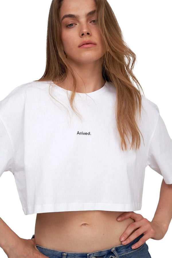 Gottex Beach Life Airport Cropped Cotton Graphic T-Shirt