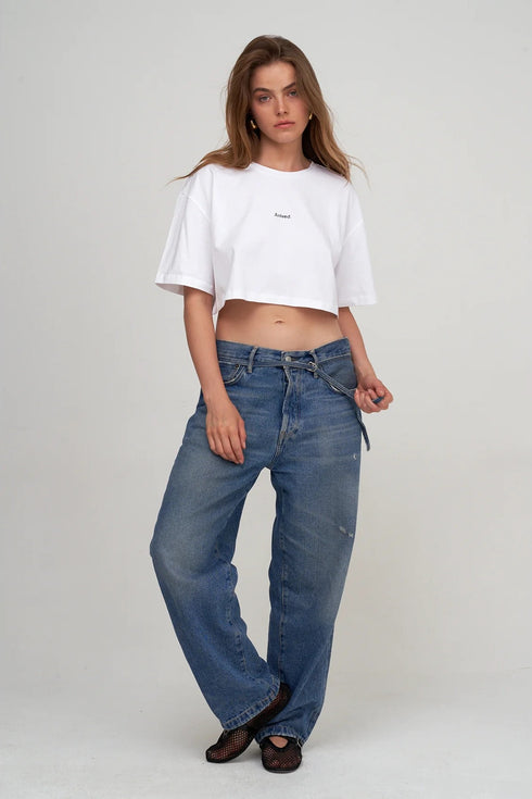 Gottex Beach Life Airport Cropped Cotton Graphic T-Shirt