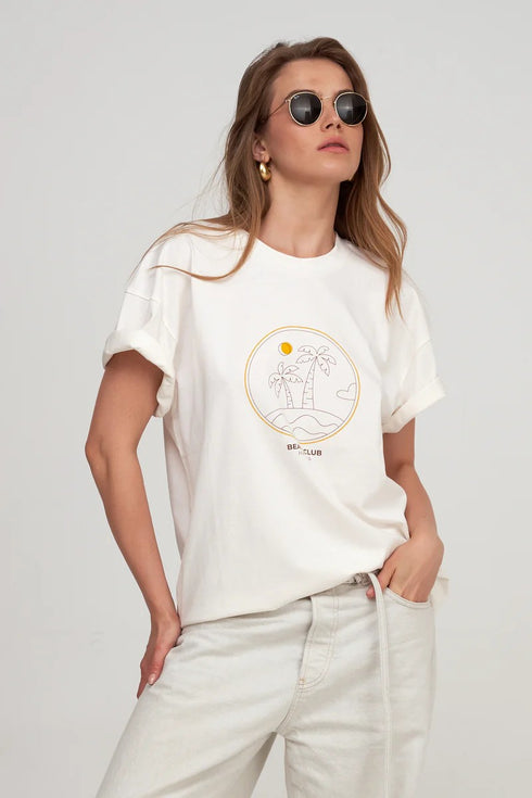 Gottex Beach Life Oversized Short Sleeve Graphic Tee