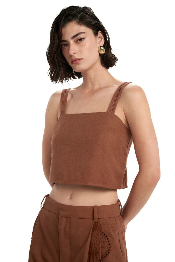 Gottex Beach Life Resort Embroidered Crop Top