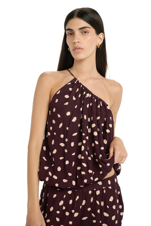 Gottex Beach Life Resort Pebble One Shoulder Bubble Top