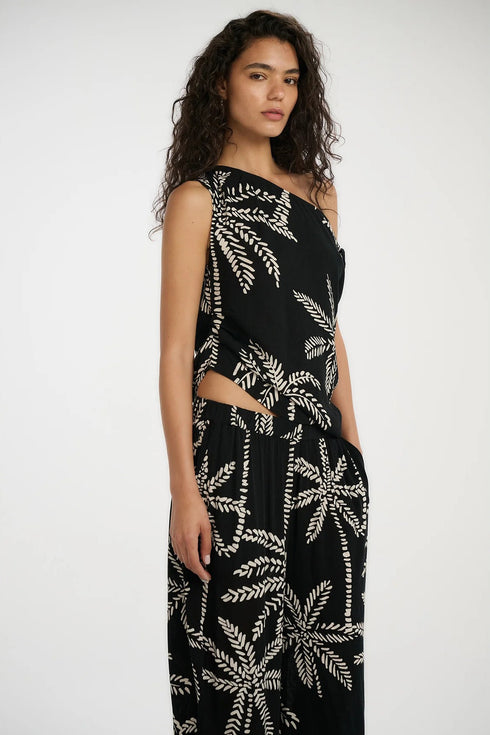Gottex Beach Life Resort Palm One Shoulder Twist Top
