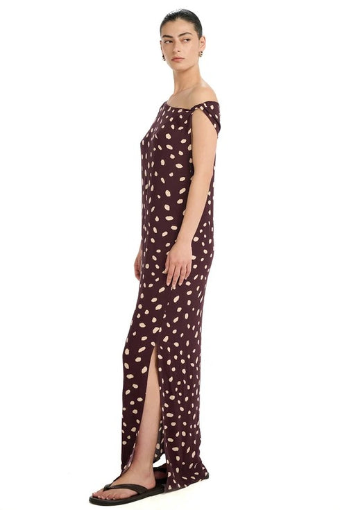 Gottex Beach Life Resort Pebble One Shoulder Midi Dress