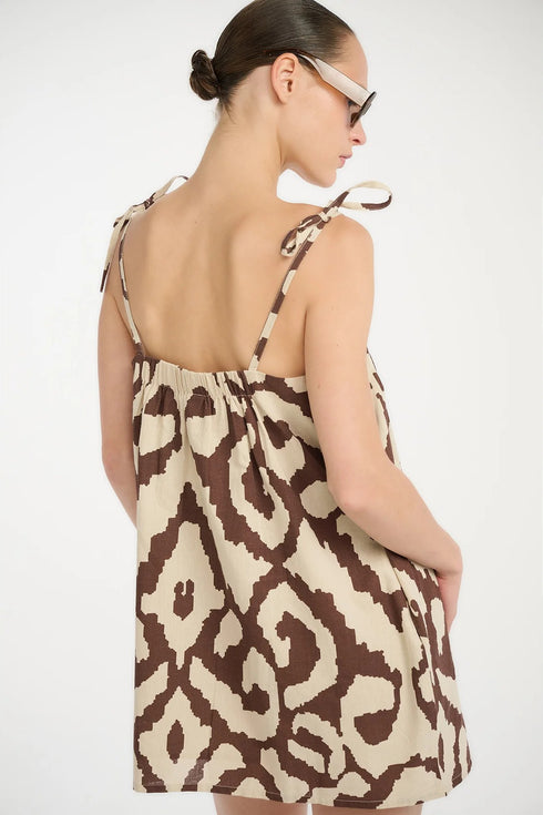 Gottex Beach Life Resort Geo Drift Square Neck Mini Dress
