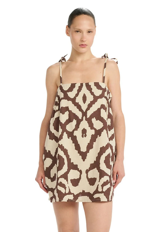 Gottex Beach Life Resort Geo Drift Square Neck Mini Dress