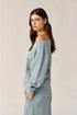 Gottex Beach Life Cozy Coast Airport Off the Shoulder Sweatshirt