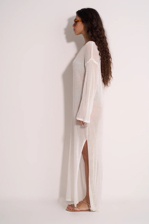 Gottex Beach Life Classic Fishnet Long Sleeve Beach Dress