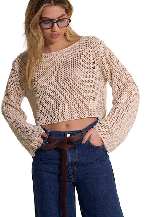 Gottex Beach Life Anna Two Crochet Long Sleeve Beach Top