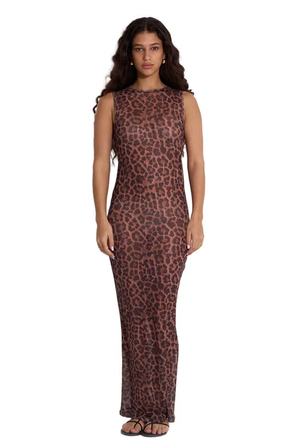 Gottex Beach Life Wild Mesh Sleeveless Dress
