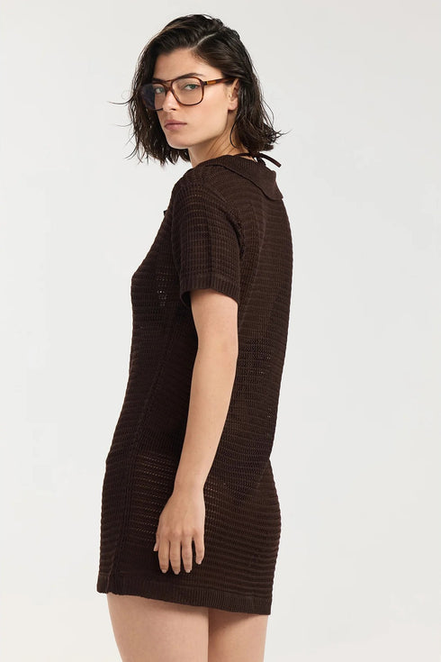 Gottex Beach Life Davi Crochet Collared Mini Dress