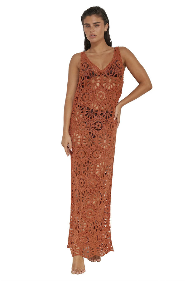 Gottex Beach Life Charlie Lace Scoop Neck Maxi Dress