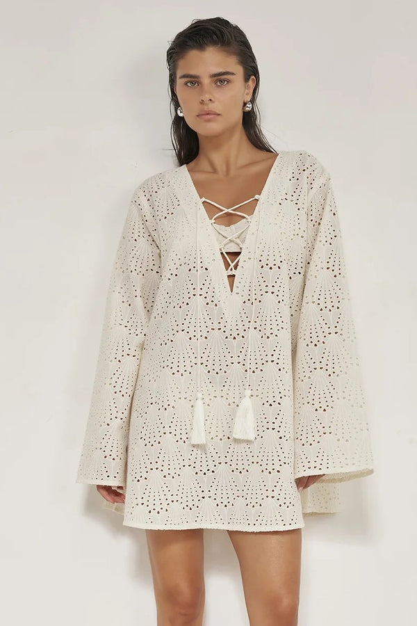 Gottex Beach Life Giselle Guipure Lace Mini Dress