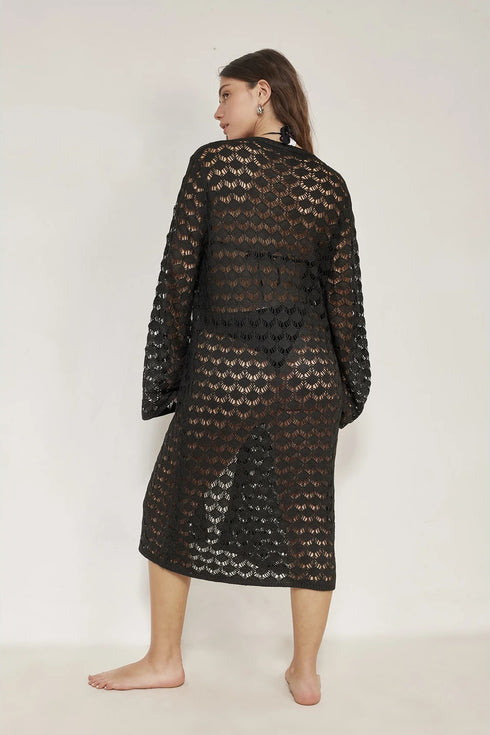 Gottex Beach Life Rama Crochet Front Tie Robe