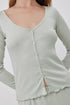 Gottex Beach Life Daydream Pointelle Buttoned Loungewear Top