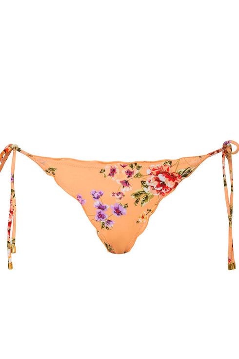 PQ Swim Bahia Embroidered Lettuce Edge Tie Bottoms