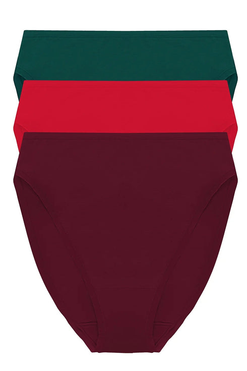 Natori Bliss Bare Cotton High Cut Brief 3-pack