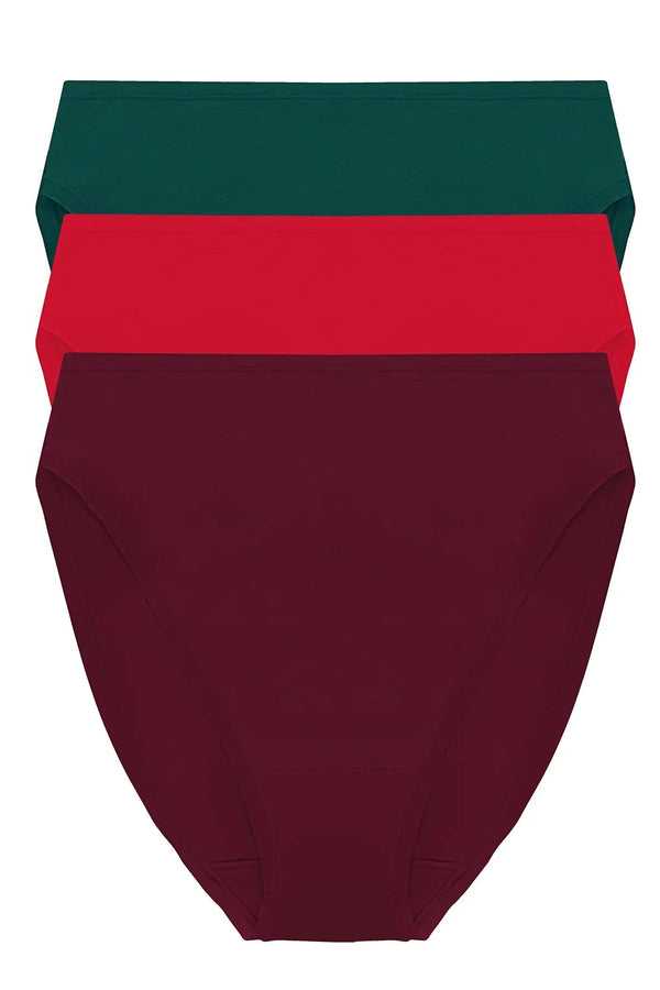 Natori Bliss Bare Cotton High Cut Brief 3-pack