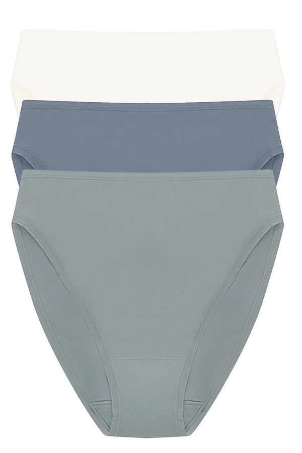 Natori Bliss Bare Cotton High Cut Brief 3-pack