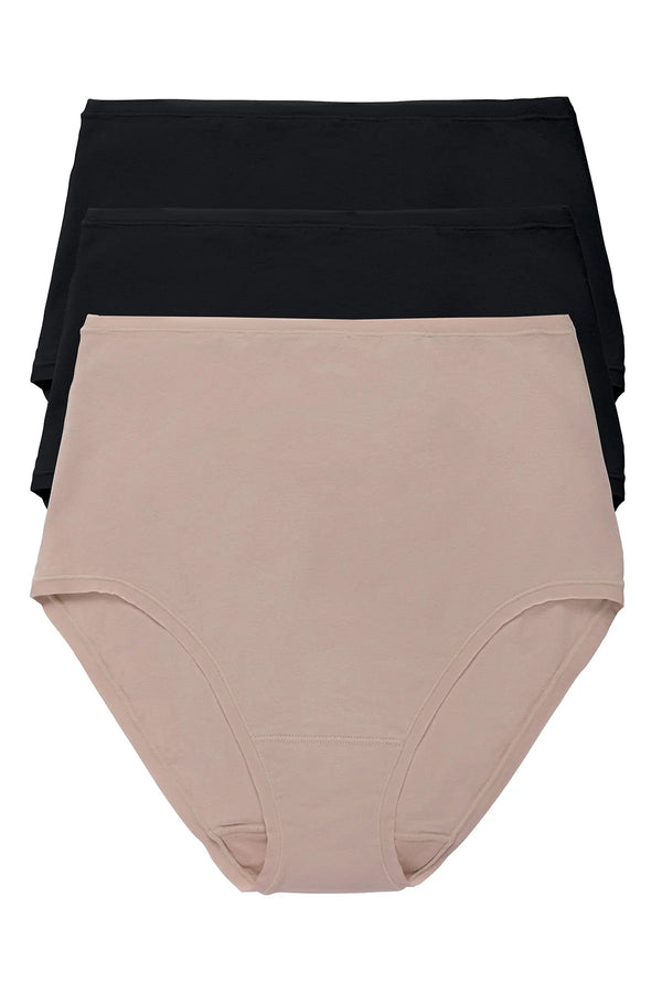 Natori Bliss Bare Cotton High Waist Brief 3-pack