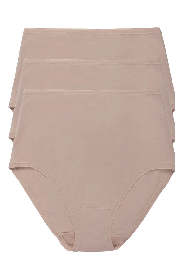 Natori Bliss Bare Cotton High Waist Brief 3-pack