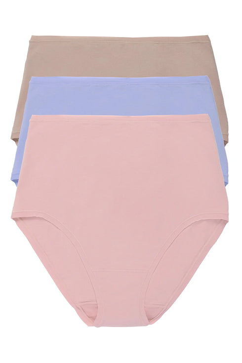 Natori Bliss Bare Cotton High Waist Brief 3-pack