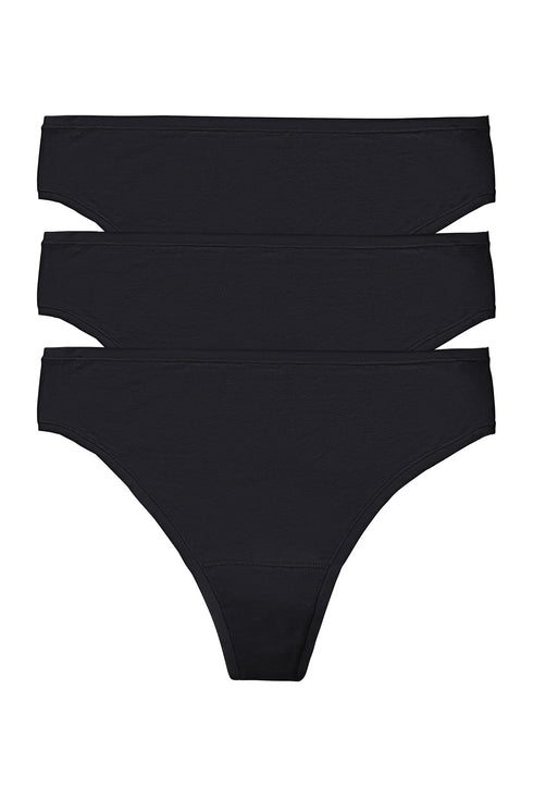 Natori Bliss Bare Cotton Thong 3-pack