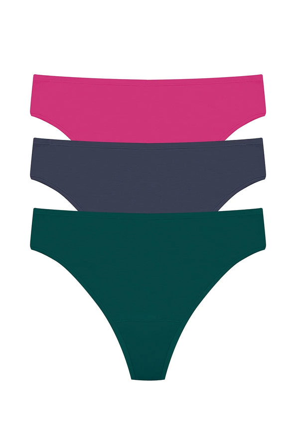 Natori Bliss Bare Cotton Thong 3-pack