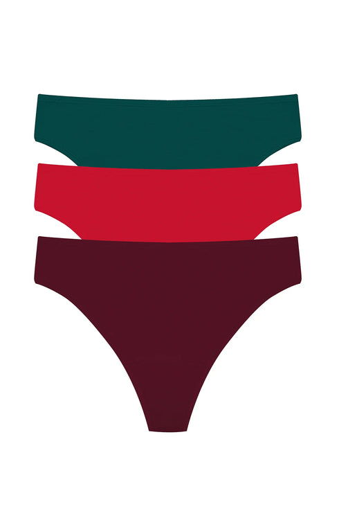 Natori Bliss Bare Cotton Thong 3-pack