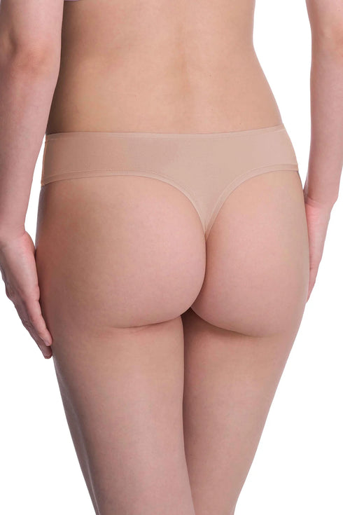 Natori Bliss Bare Cotton Thong 3-pack