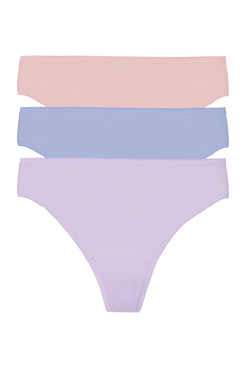 Natori Bliss Bare Cotton Thong 3-pack