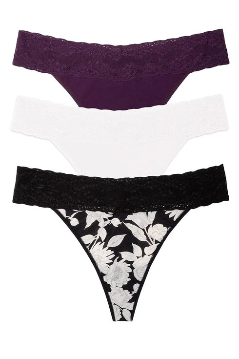 Natori Bliss Perfection One Size Classic Thong 3-pack