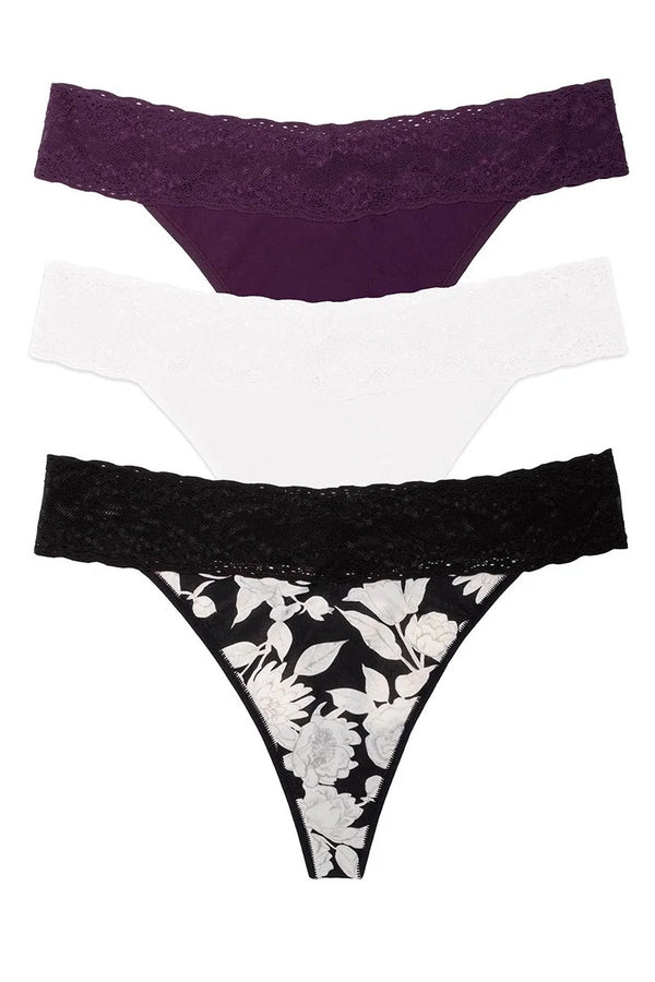 Natori Bliss Perfection One Size Classic Thong 3-pack