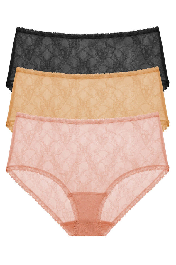 Natori Bliss Allure One Size Lace Full Brief 3-pack