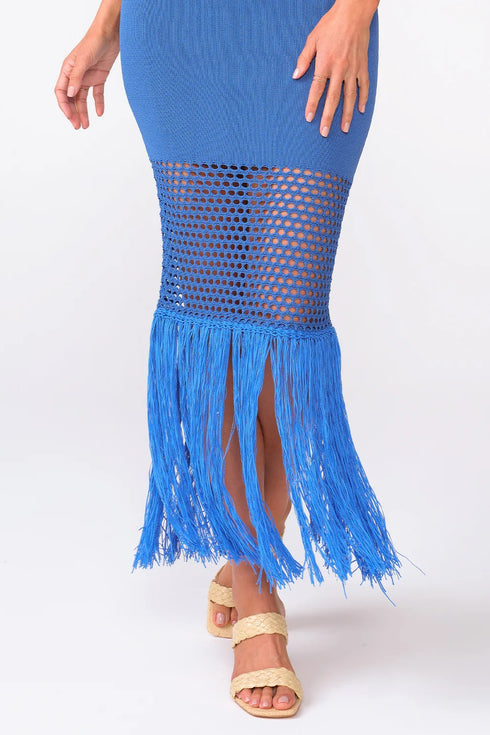 PQ Swim Blueberry Claudia Fringe Dress