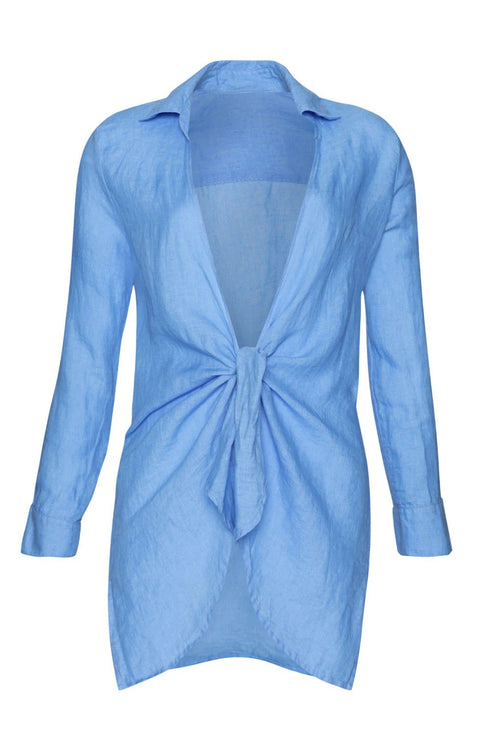 PQ Swim Blueberry Linen Millie Tie Cover Up