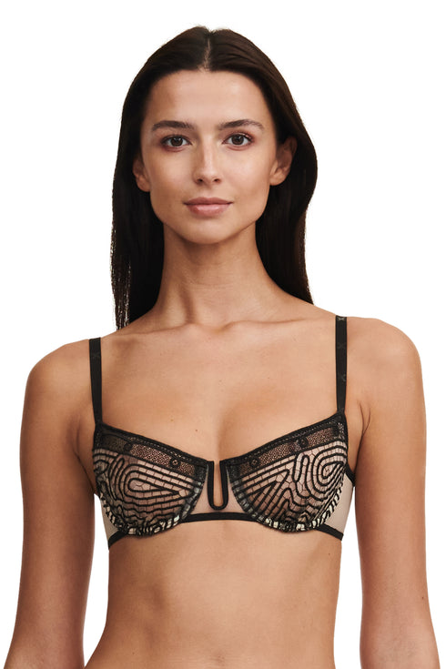 Chantelle Vibrate Lightly Lined Lace Demi Bra