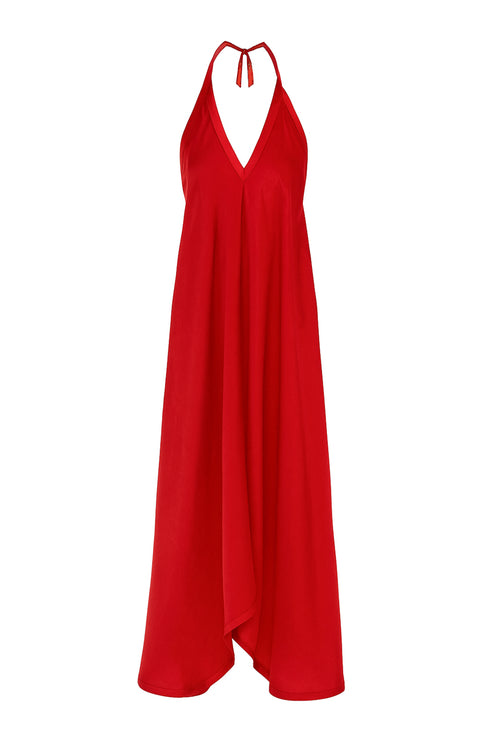 Shan Celine Halter Style Silk Maxi Dress