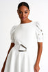 Shan Charlie-Rose Top With Balloon Sleeves And Oval Cutouts