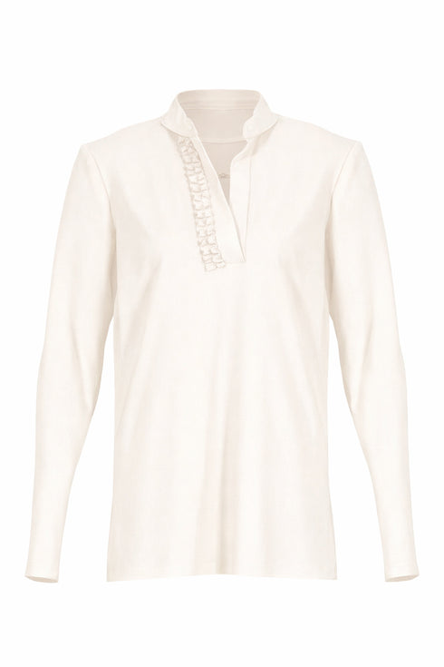 Shan Sofia Split Neck Jersey Top