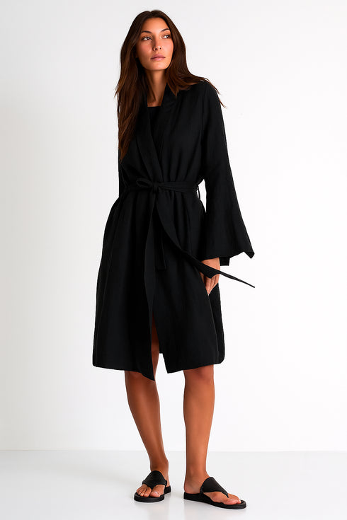 Shan Lina Linen trench coat