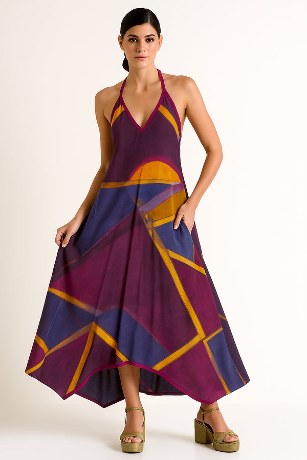 Shan Soie Taffeta Maxi Dress