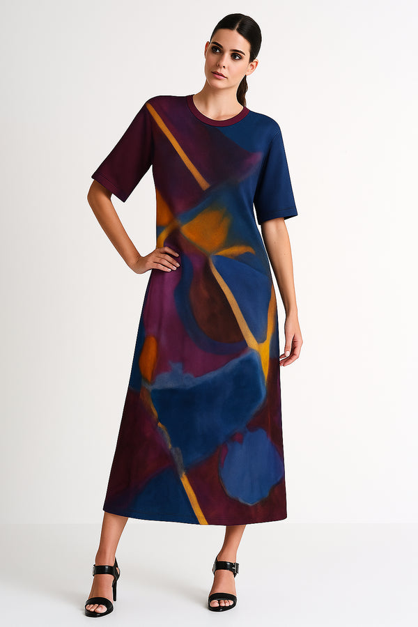 Shan Elisabeth Round-Neck Maxi Dress