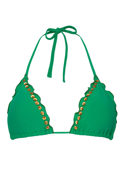 PQ Swim Clover Embroidered Lettuce Edge Tri Top