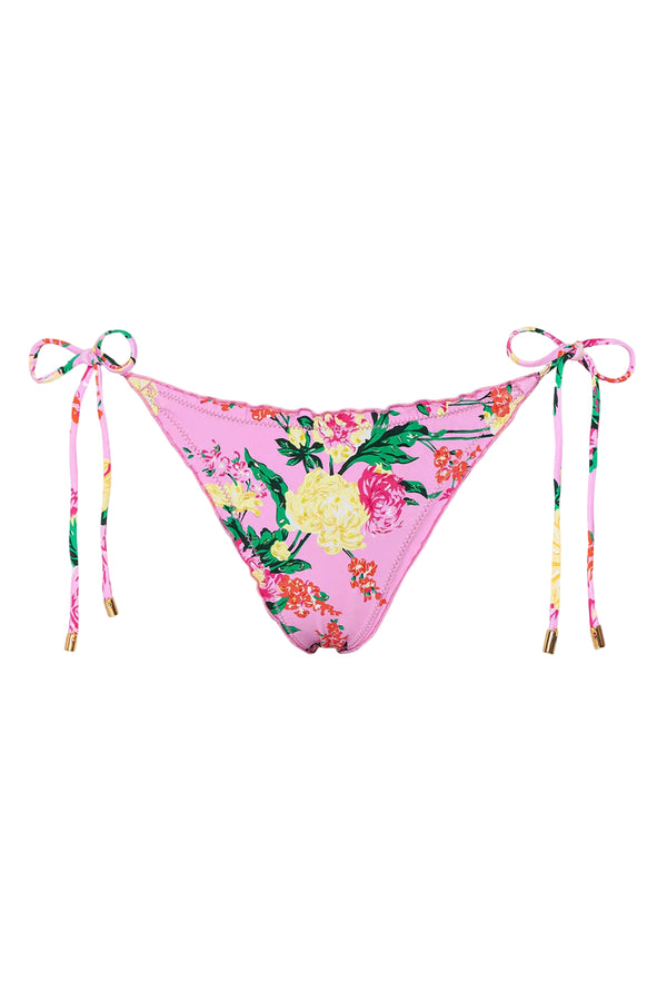 PQ Swim Swim Dahlia Embroidered Lettuce Edge Tie Side Bottom