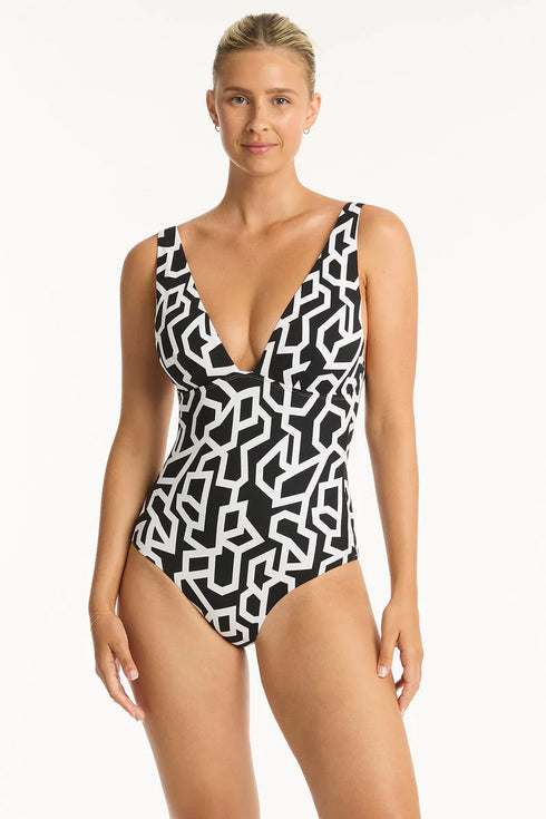 Sea Level Deco Longline Tri One Piece