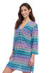 Gottex Profile By Gottex Harmony V-Neck Long Sleeve Mesh Tunic