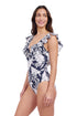 Gottex Profile By Gottex Malaya Ruffle V-Neck Deep Plunge One Piece