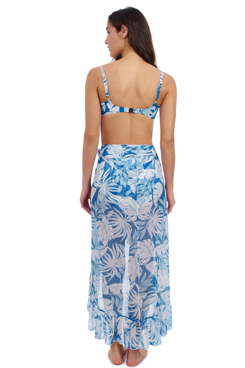 Gottex Profile By Gottex Malaya Ruffled High Low Cover Up Wrap Skirt