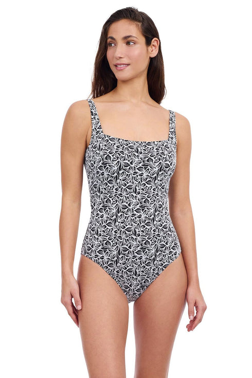 Gottex Profile By Gottex Plumeria Textured Square Neck One Piece